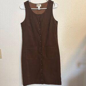 Talbots Chocolate Brown Sleeveless Midi Dress